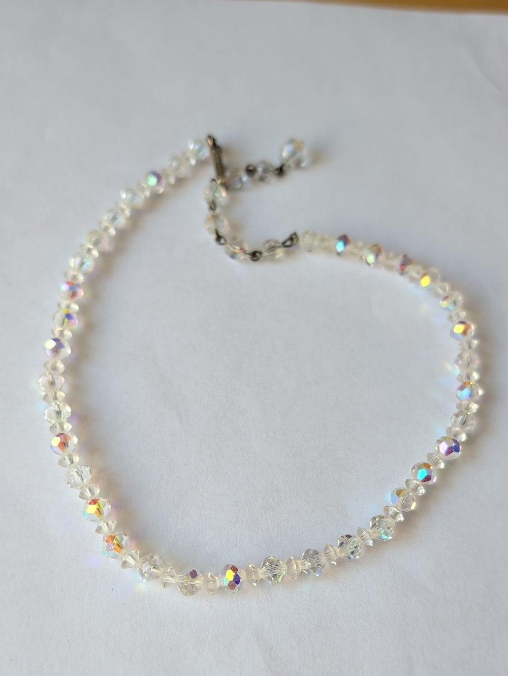 Vintage Aurora Borealis Crystal Beaded Necklace